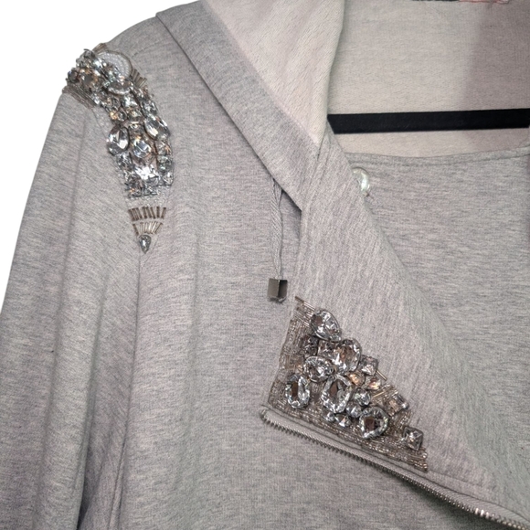 Gray Embellished Women's Jacket - Picture 4 of 8